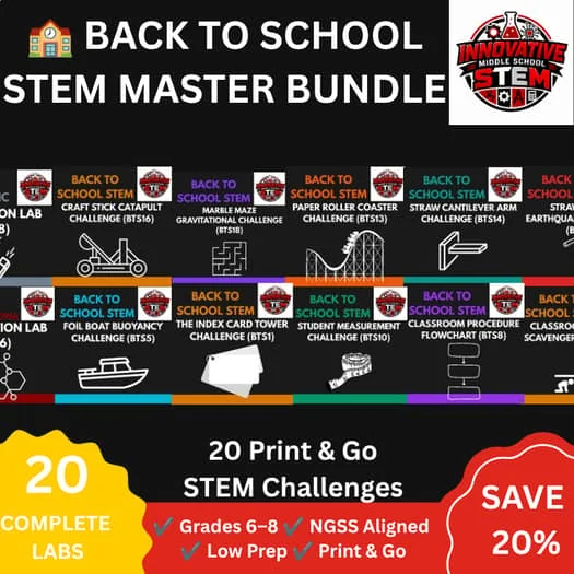 Back to School STEM Master Curriculum Bundle (BTS1-BTS20) | Month-Long 20 Pack
