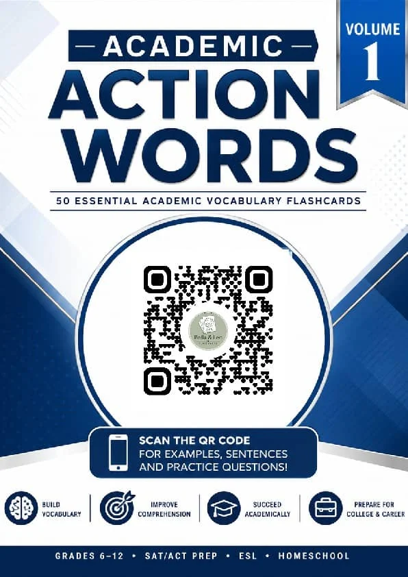 Academic Action Words – 50 Interactive Flashcards with QR Video Lessons