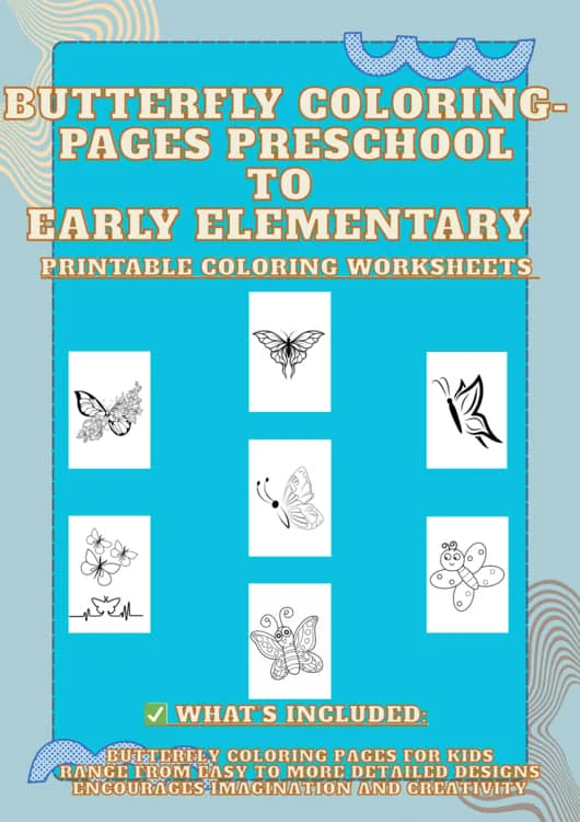 Butterfly Coloring - Pages Preschool to Early Elementary - Bella & Leo