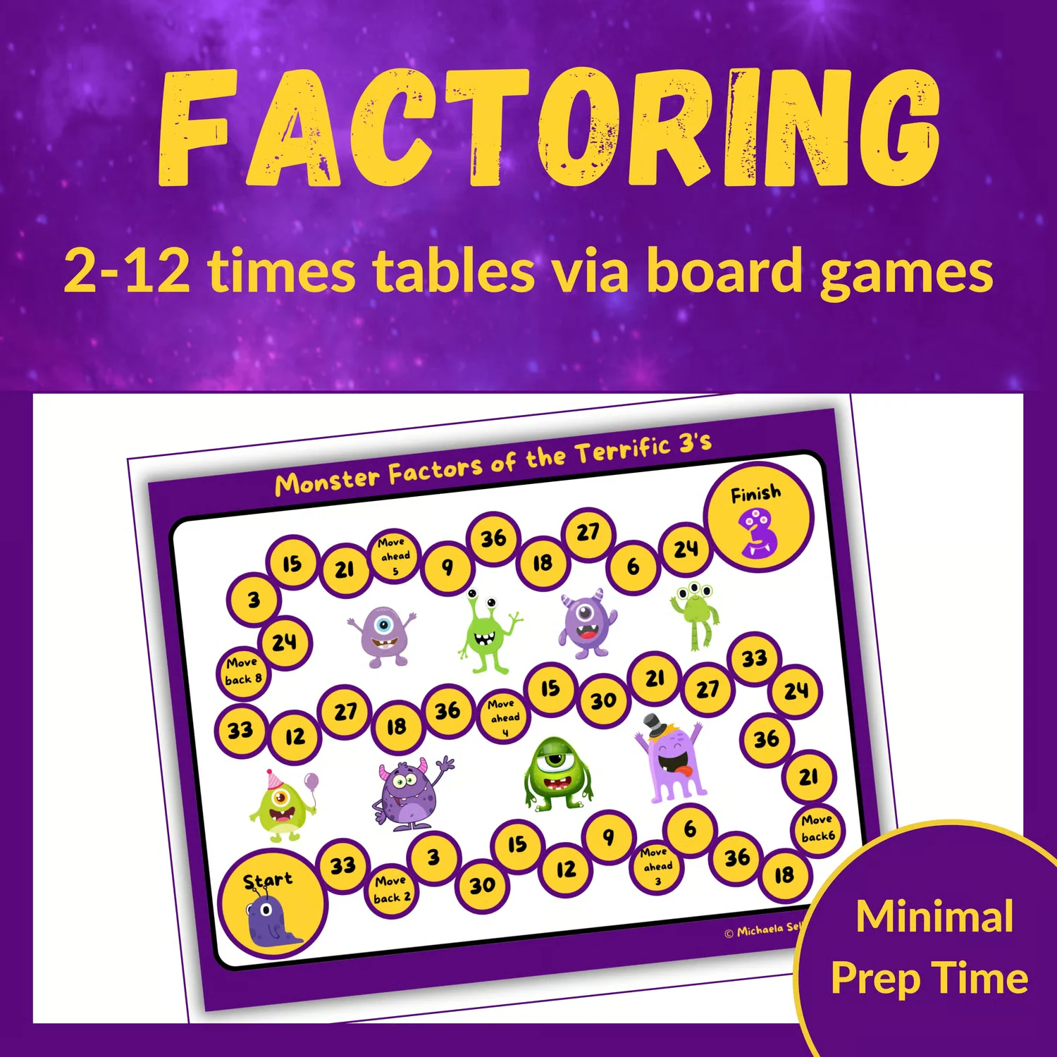 Math Factor Frenzy: Multiplication Board Games for Times Tables 2-12 Grades 3-5