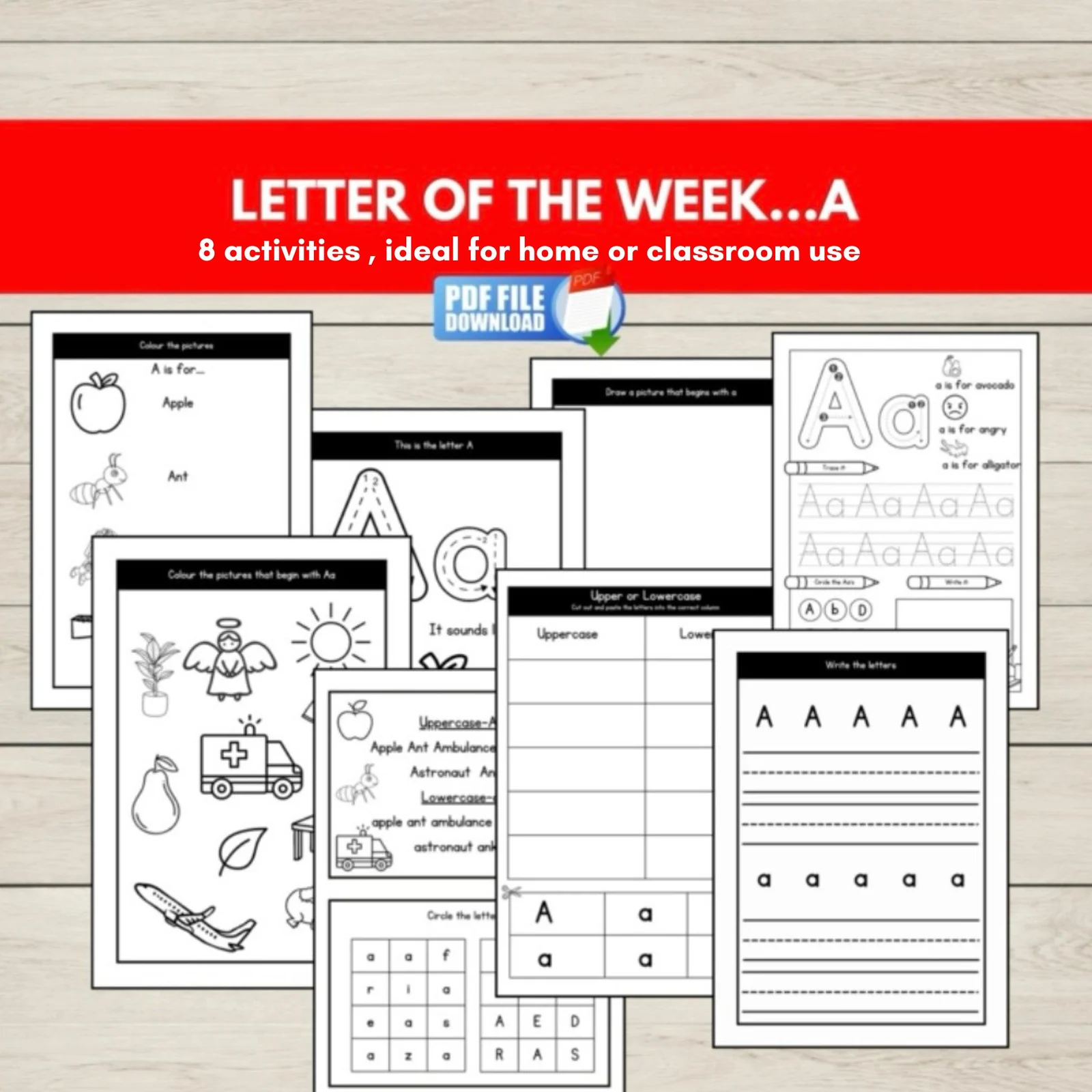 FREE Letter of the Week A Worksheets - Early Literacy Activities