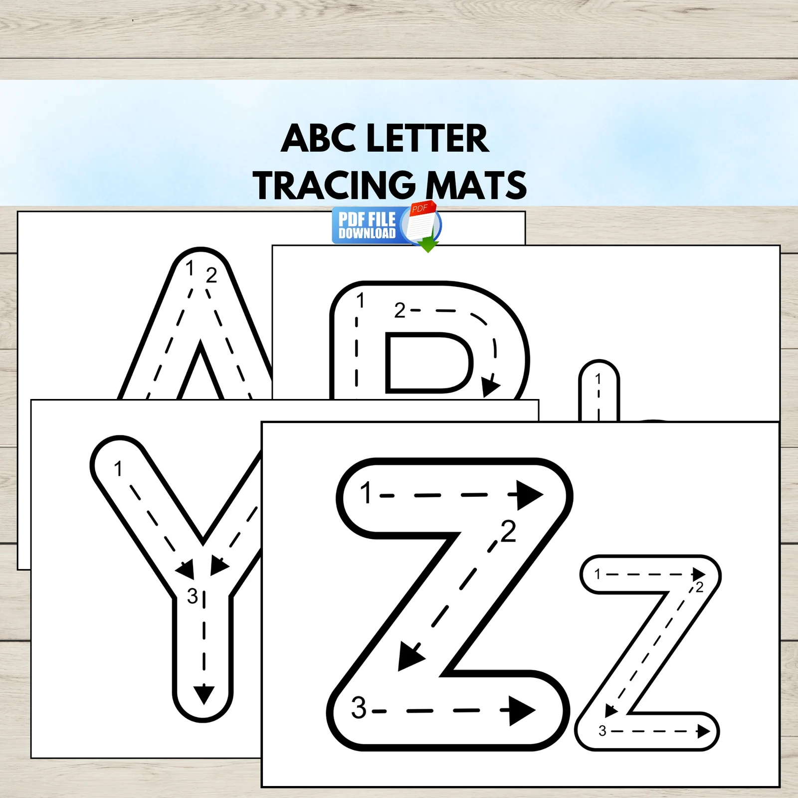Alphabet Letter Tracing Mats | ABC Uppercase & Lowercase Handwriting Practice