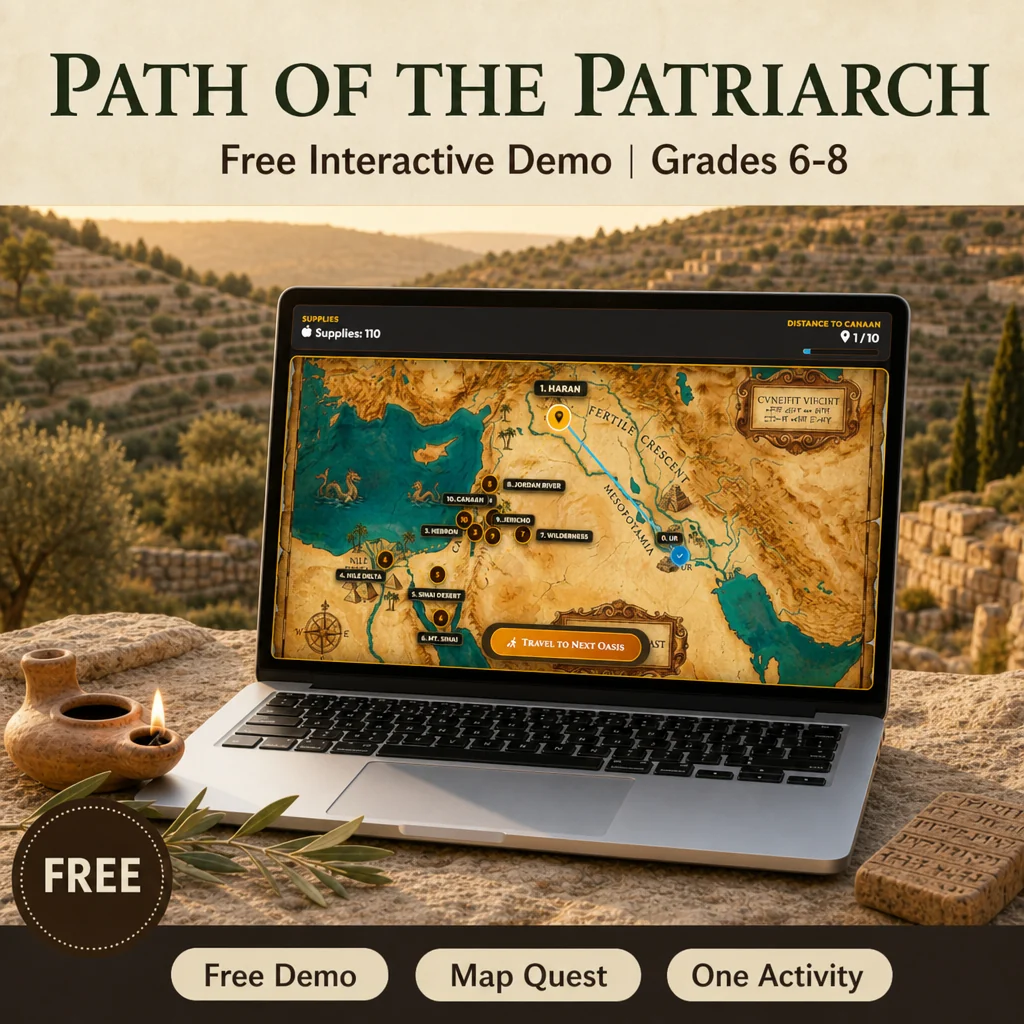 Free Ancient Israel Interactive | Abraham Covenant Journey Map | Grades 6-8
