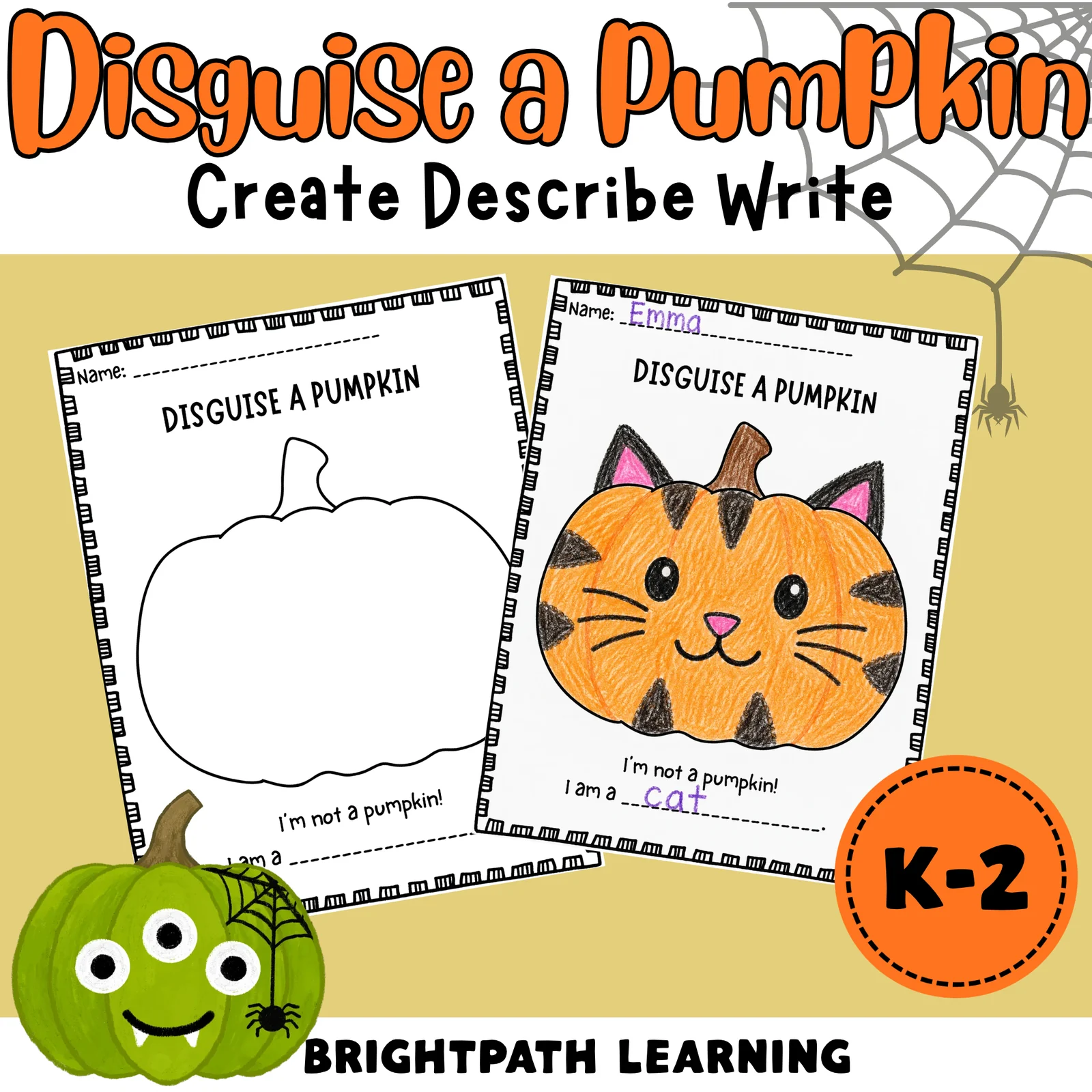 Disguise a Pumpkin Craft & Writing Activity | Fall Pumpkin Project